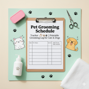 Pet Grooming Schedule Tracker: Printable Grooming Log for Cats & Dogs βοΈπΆ